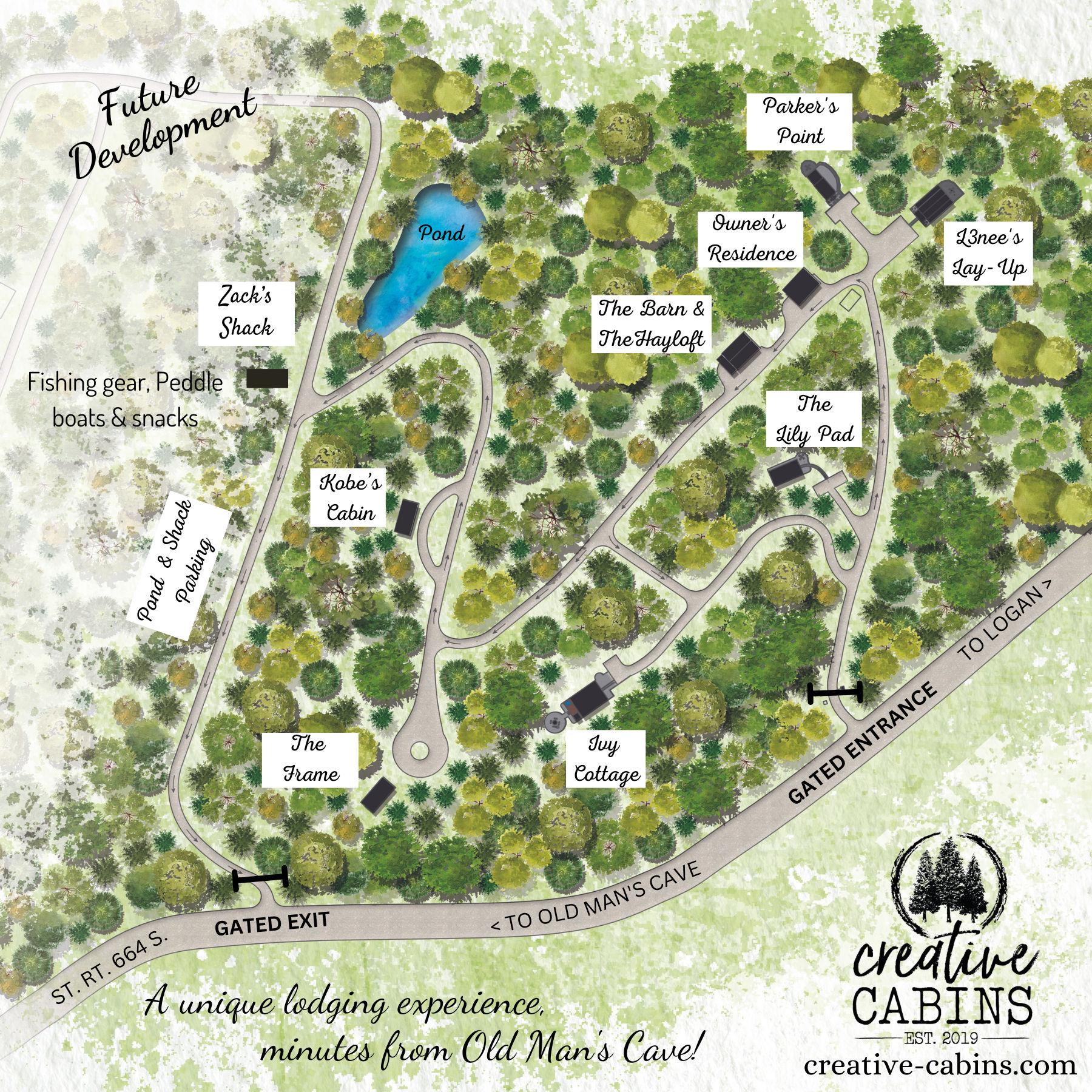 Creative Cabins property map